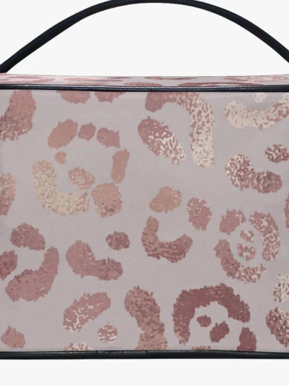 NWT Zoeo Rose Gold Leopard Travel Cosmetic Train Case with Top Handle